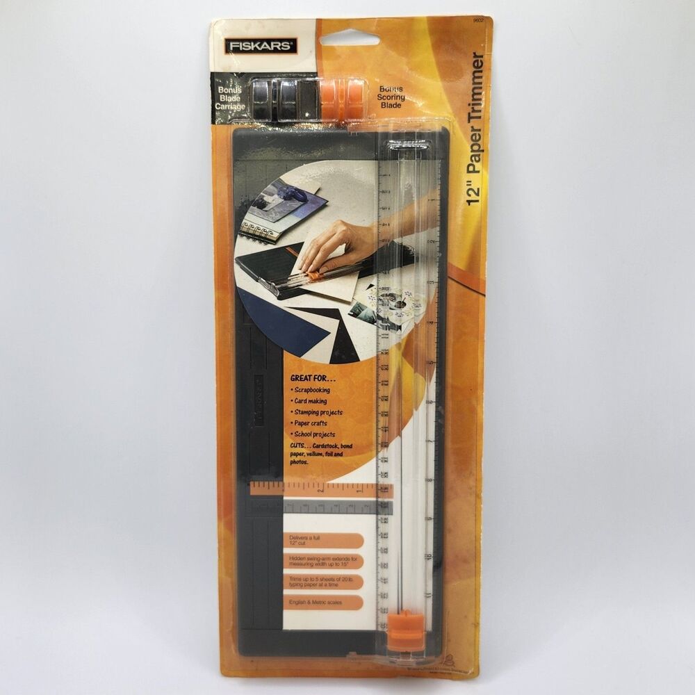Fiskars 12" Paper Trimmer w/ Bonus Blade & Blade Carriage (NIP)